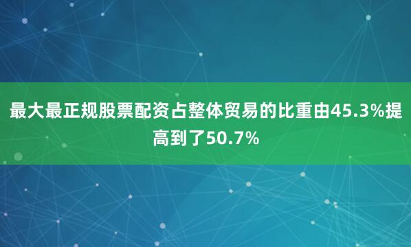 最大最正规股票配资占整体贸易的比重由45.3%提高到了50.7%